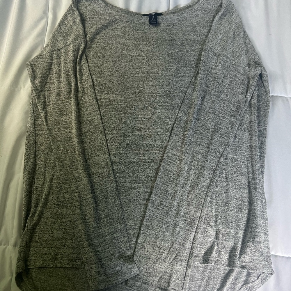 GAP Heather Gray Long Sleeve Women's Top